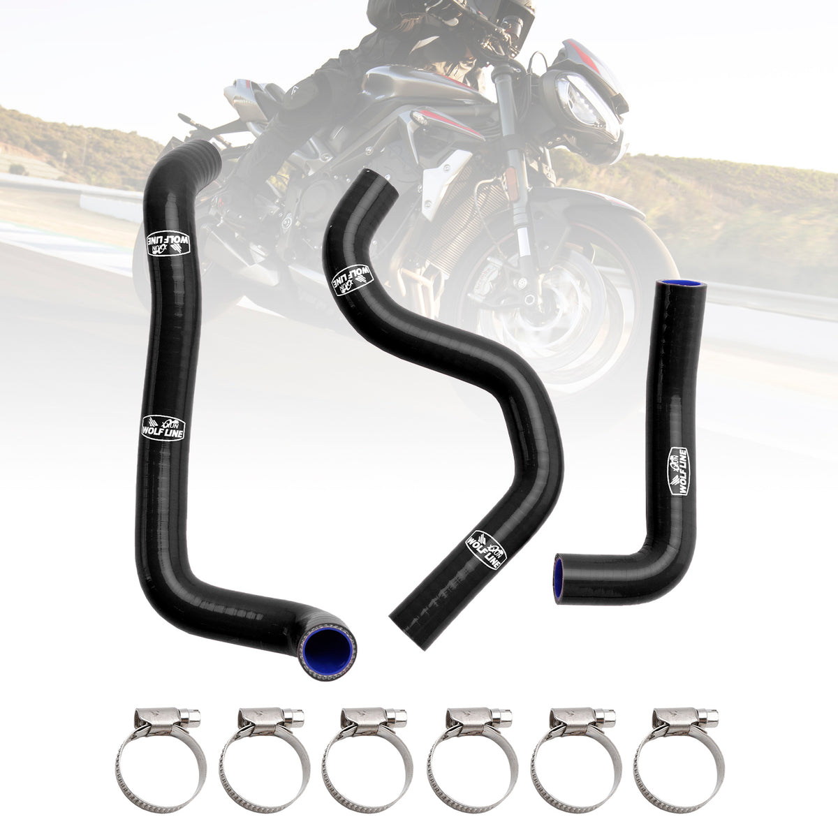 Silicone Radiator coolant Hose kit For Street Triple 765 R RS 2020-2022 Black