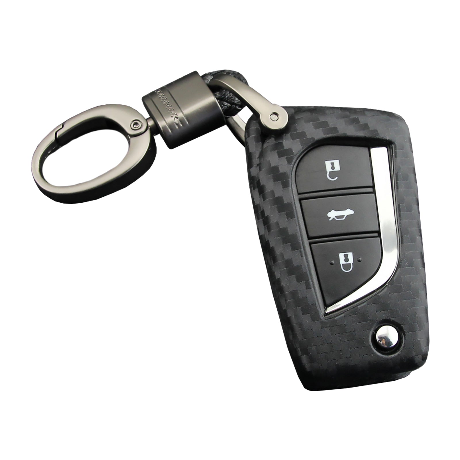 Leather Silicone Car Key Case Cover With Buckle For Toyota