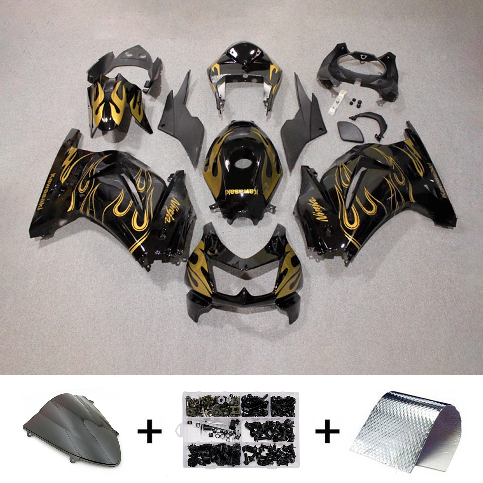 Injection Fairing Kit Bodywork Plastic ABS fit For Kawasaki EX250 Ninja250R 2008-2012