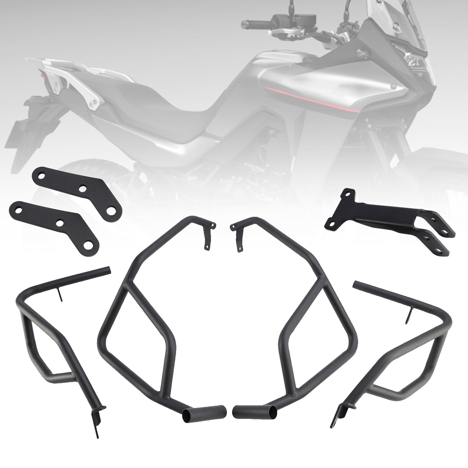 2023-2024 Honda Xl750 Transalp Engine Guard Crash Bar Frame Protector Bumper Silver