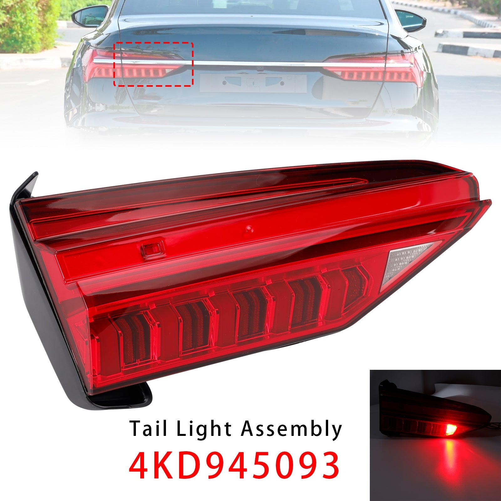 2019-2023For Audi A6 C8 Left LED Inner Tail Light Assembly 4KD945093