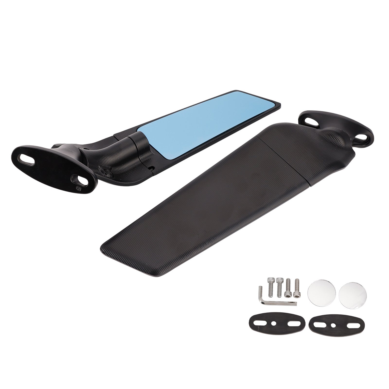 Black Wing Fin Rearview Mirrors For Honda CBR600F 2011-2014 CBR650R 2019-2023