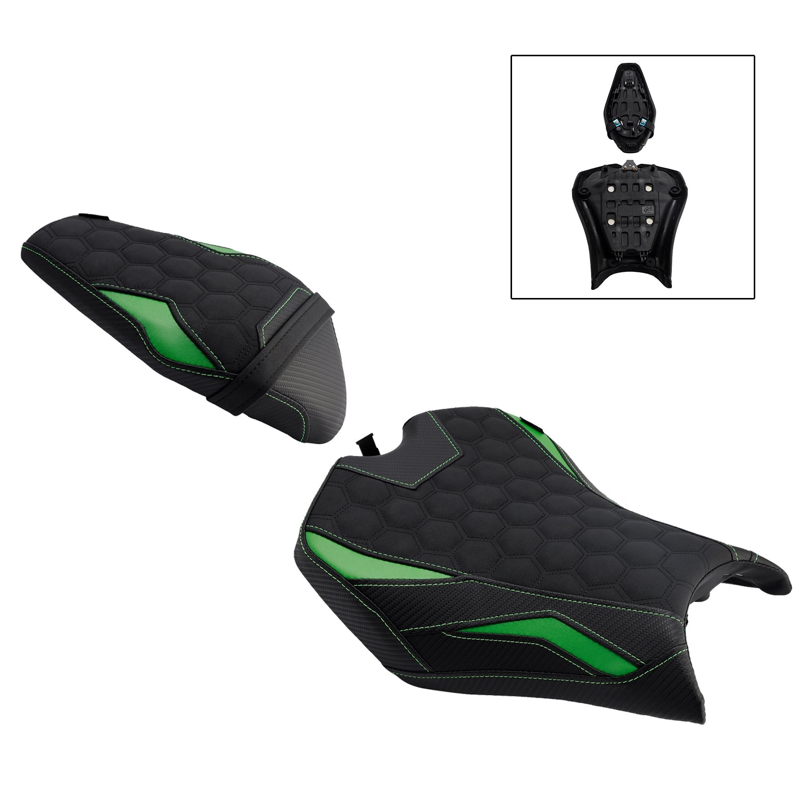 2025- For Kawasaki Ninja Z900 Zr900-F Driver&Passenger Seat Rear Cushion Green2