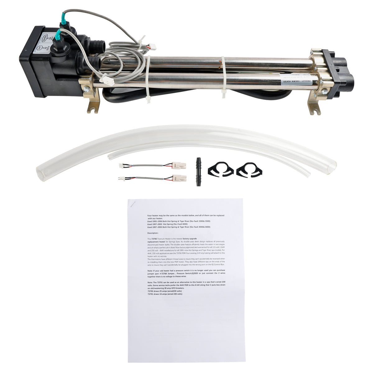 No-Fault Titanium Spa Heater for Hot Spring/Watkins/Caldera/Tiger River 73791-4KW