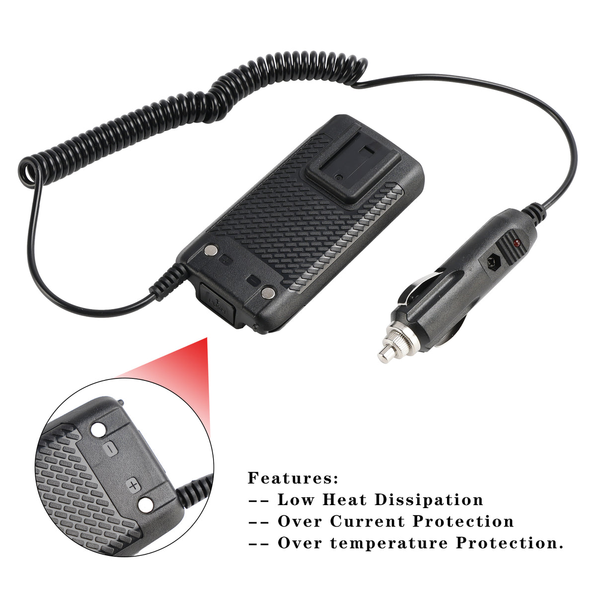 Quansheng UV-K5 Car Charger 12V/24V Battery Eliminator For UV-K5 UV-K6 UV-5RPLUS