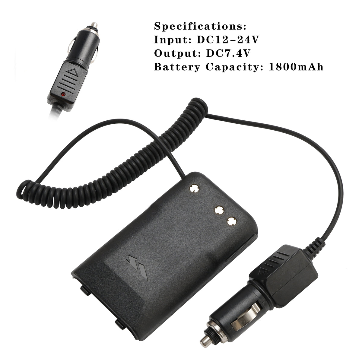 FNB-V95/V96 Car Charger 12V/24V Battery Eliminator For Vertex VX-350 VX351 VX354