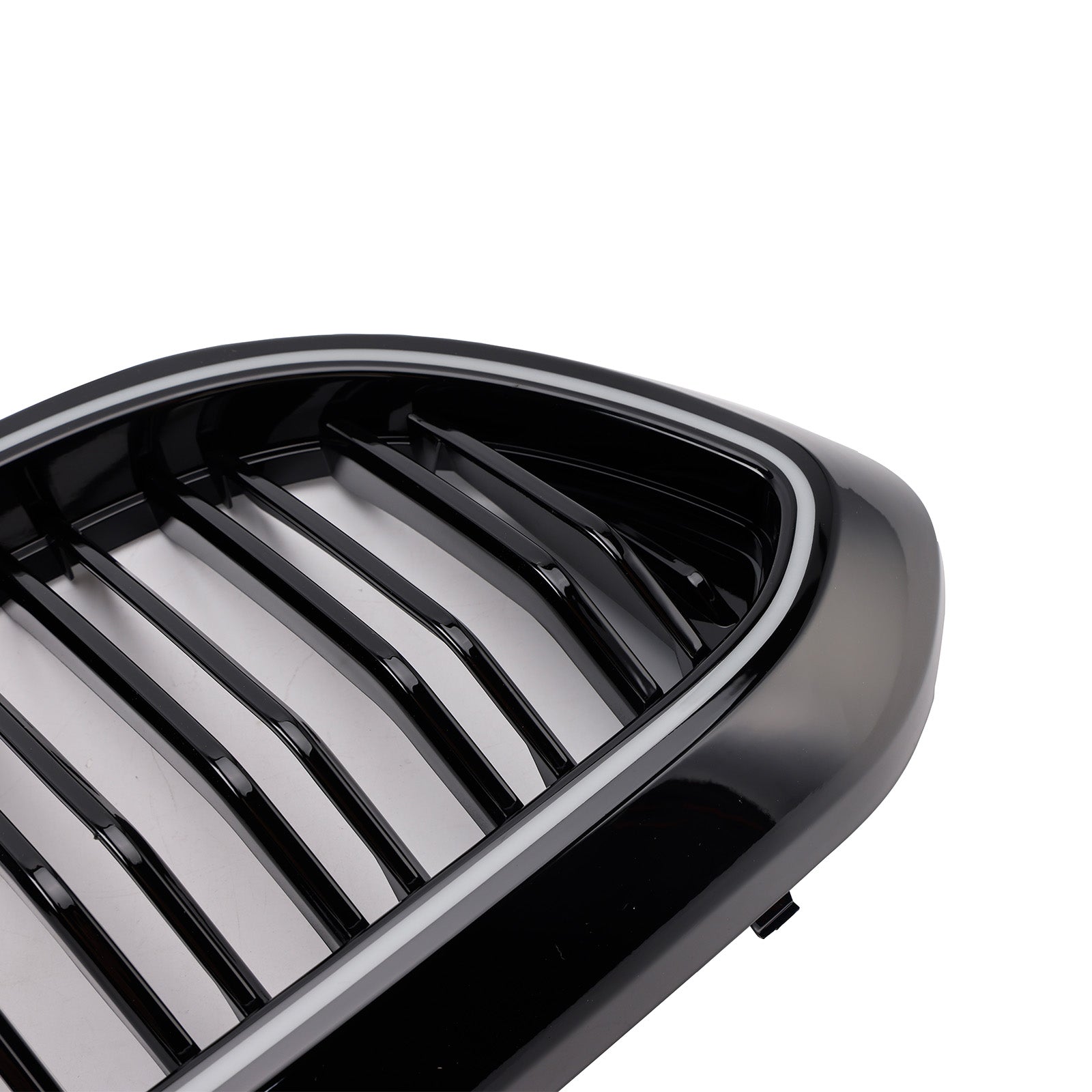 Gloss Black Double Slat Front Kidney Grille Fit BMW 5 Series G30 G31 2017-2020