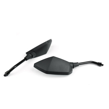 Motorcycle 10mm Black Rear View Side Mirrors For Honda Suzuki Kawasaki Generic