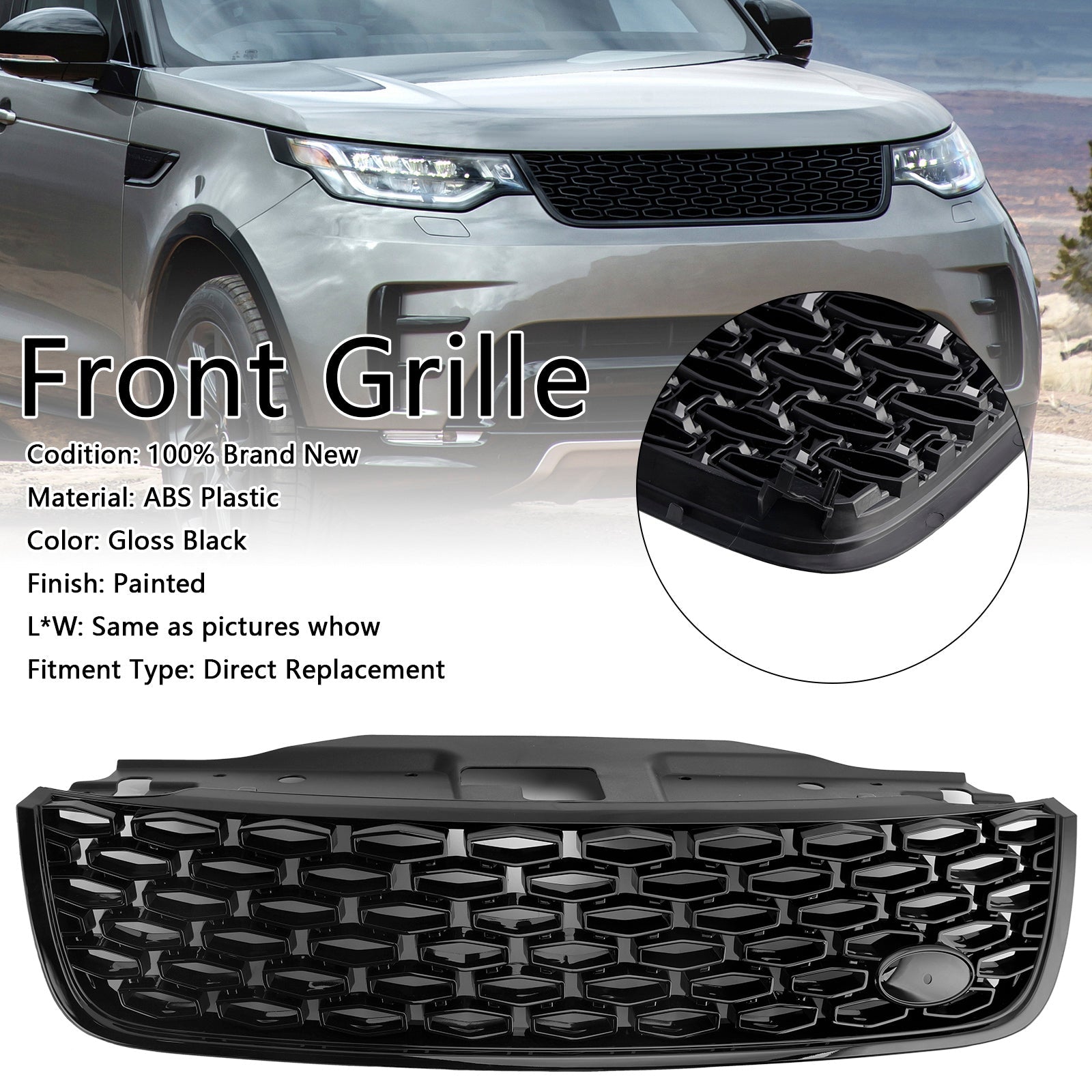2017-2020 Land Rover Discovery 5 L462 Dynamic Style Front Grille Black