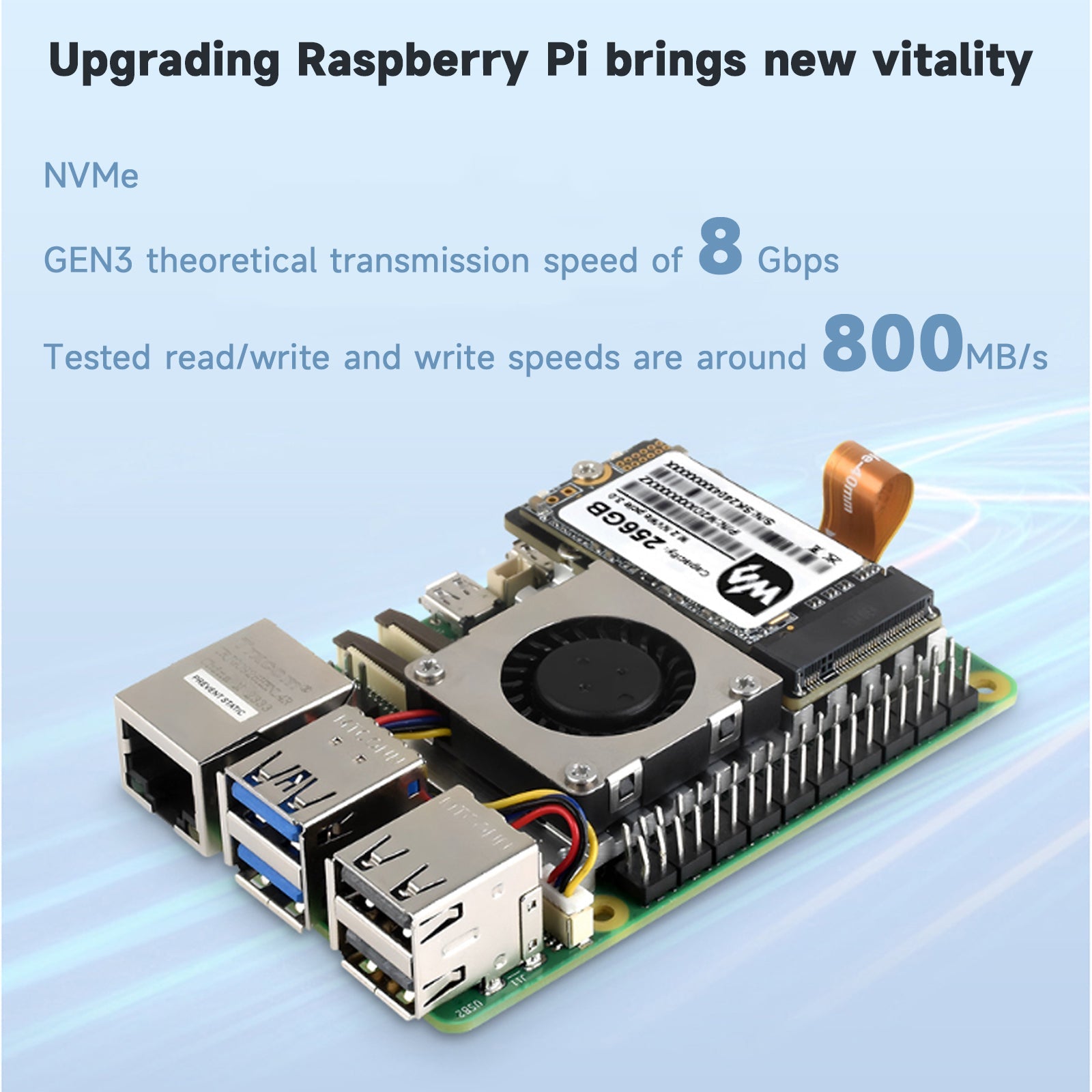 Raspberry Pi 5 PCIe to M.2 Adapter 5/5B Expansion Board Nvme Hard Disk Protocol