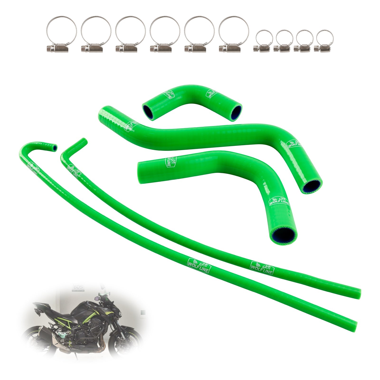 2017-2026 Kawasaki Z900 Silicone Radiator coolant Hose kit