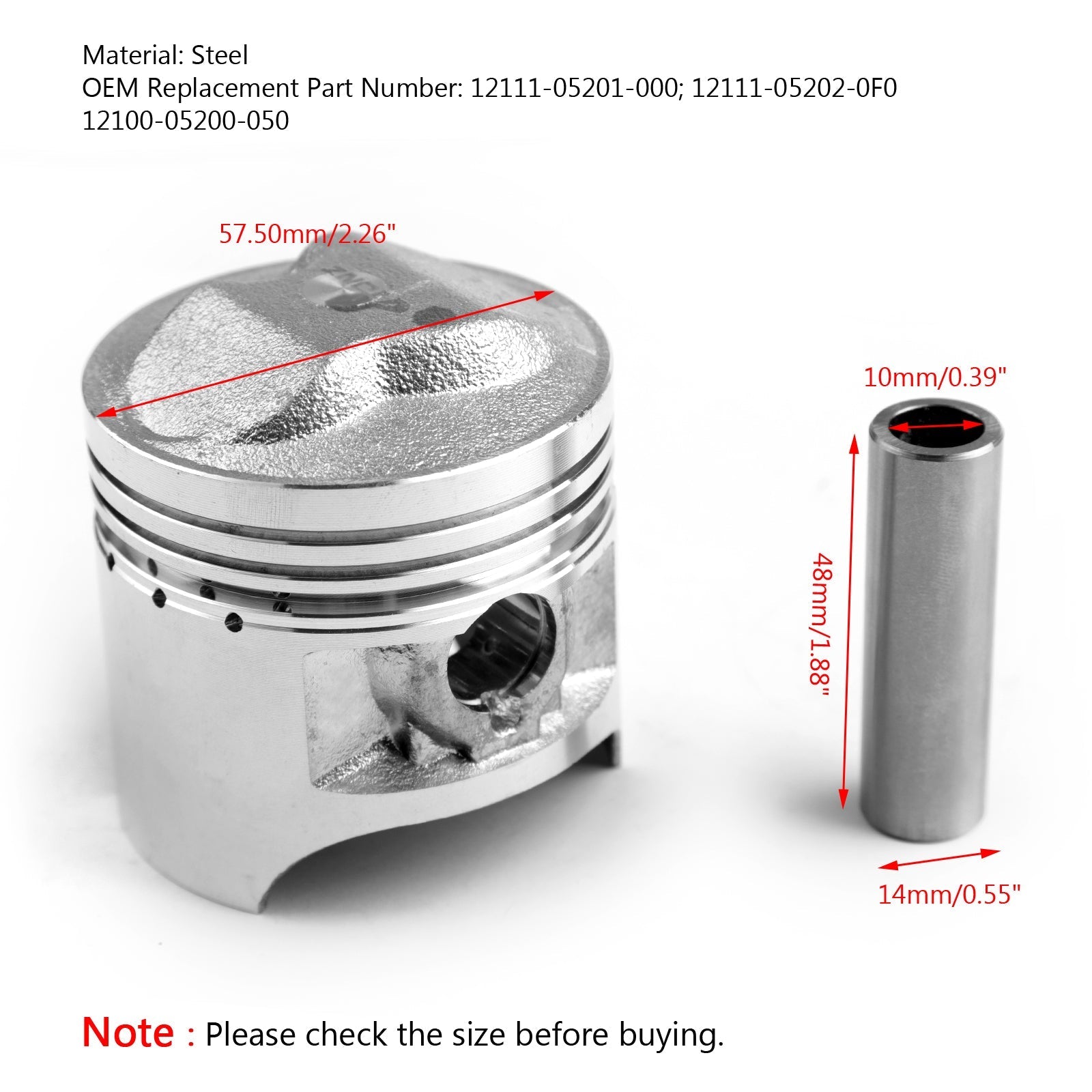 Piston Pin Ring Kit For Suzuki GS125 DF125 DR125S/SE GN125 TU125 GZ125 1982-2017