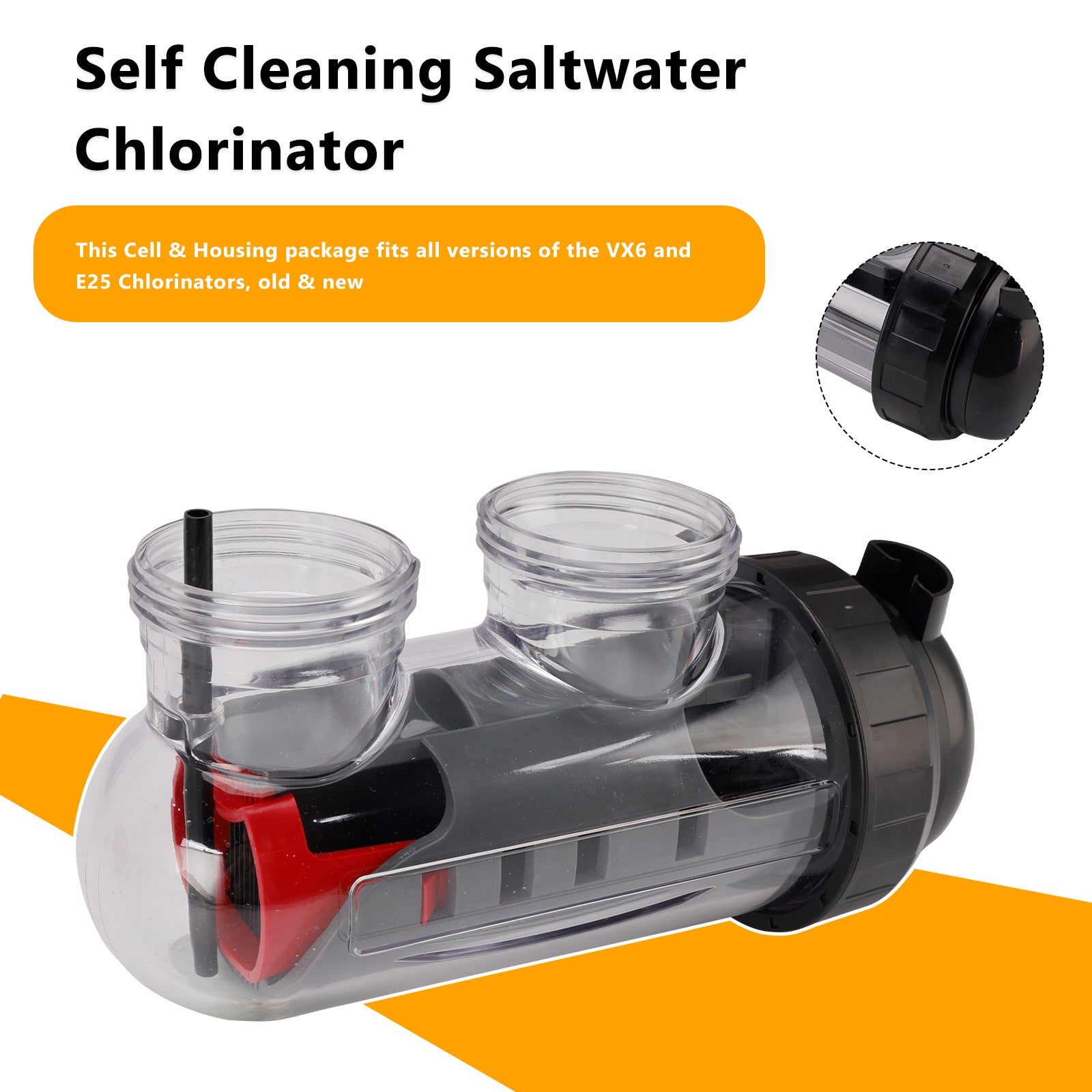 Saltwater Chlorinator Replacement Cell W Cell Housing For Astral/Hurlcon VX6/E25