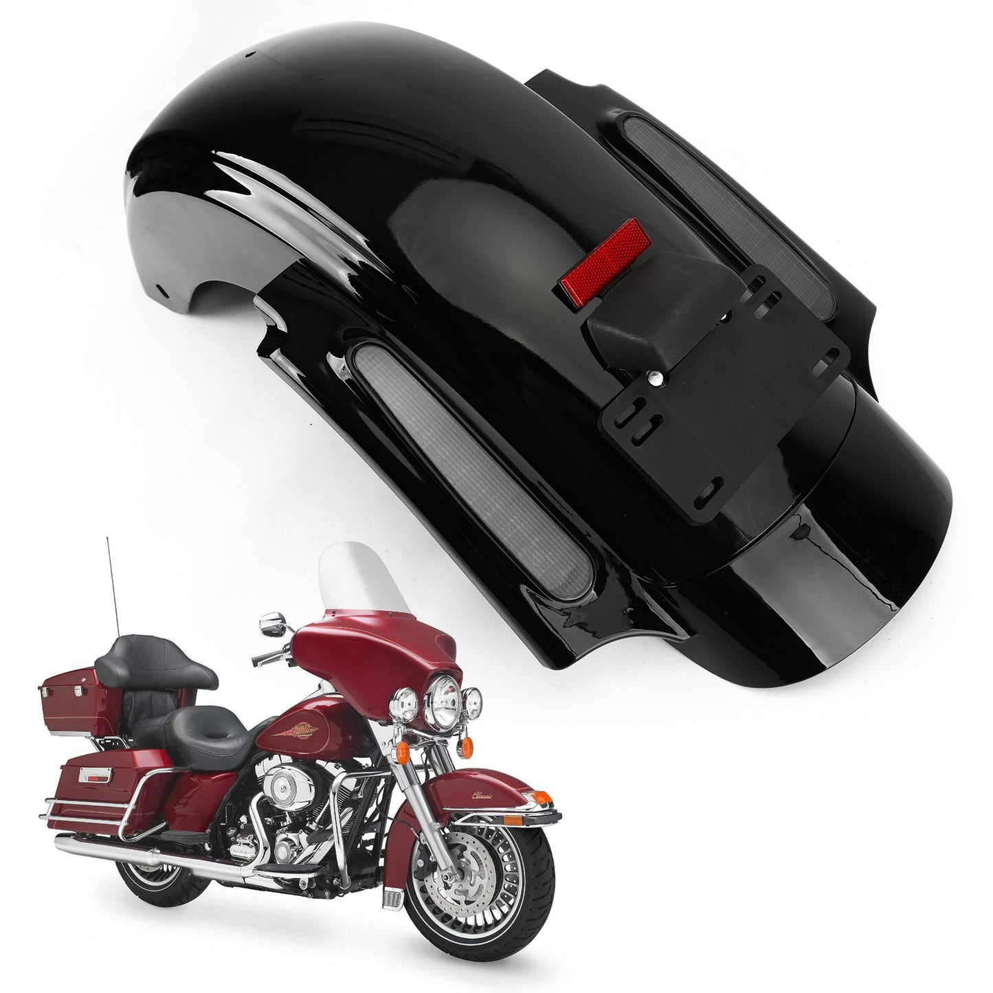 09-13 Touring Electra Road Street Glide FLHR Gray Rear Fender LED System