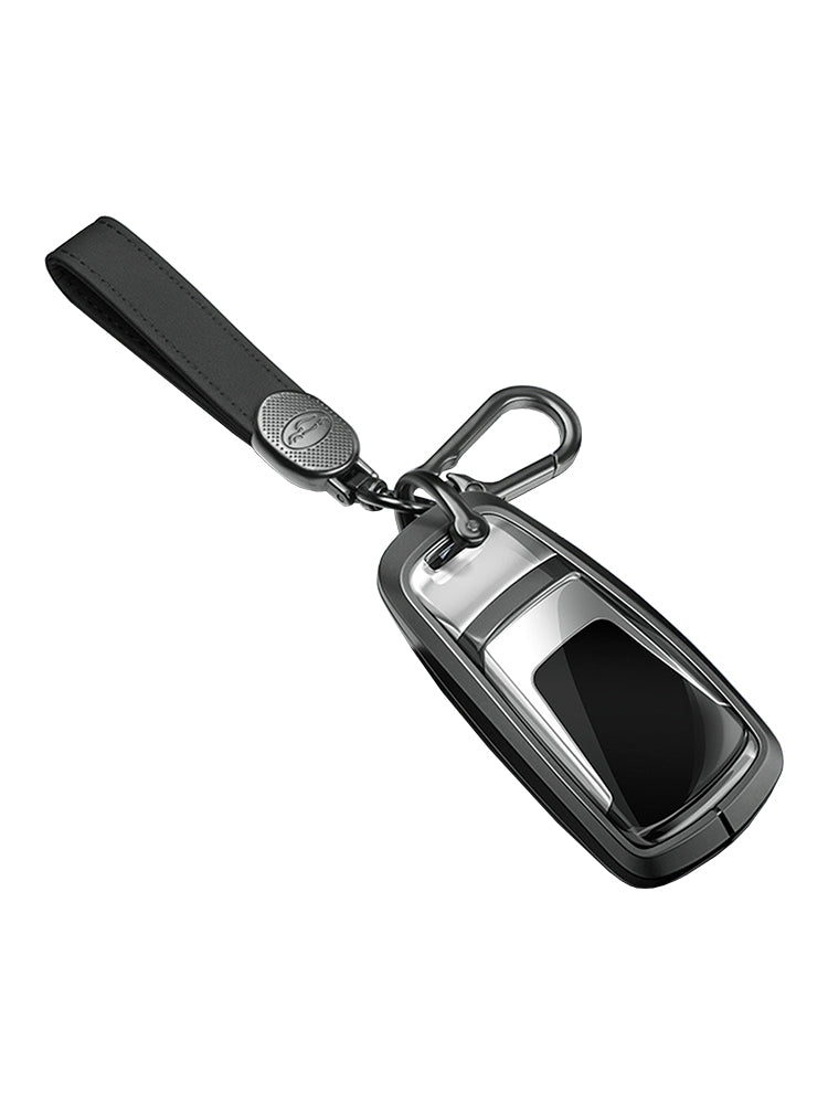 Aluminum Alloy TPU Black Car Key Case Cover With Buckle For Audi a6l a4l a3