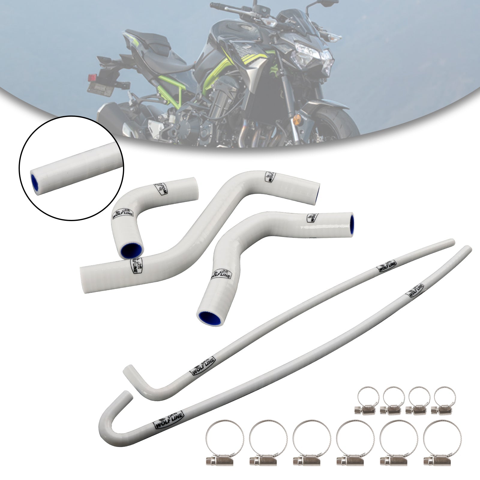 2017-2026 Kawasaki Z900 Silicone Radiator coolant Hose kit