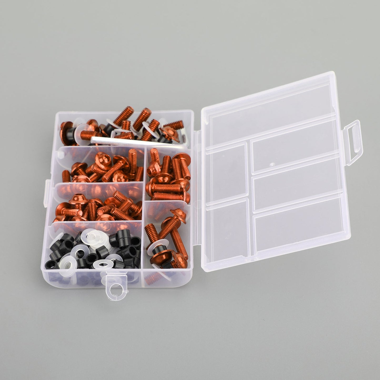 158Pcs Sportbike Windscreen Fairing Bolts Kit Fastener Clips Screws Orange