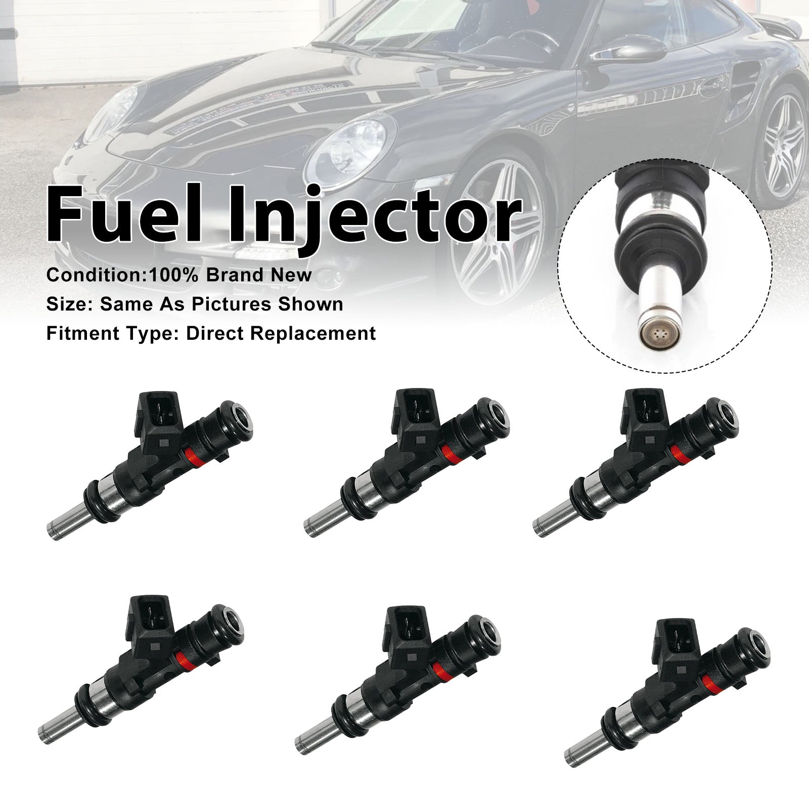 2010-2011 For Porsche 911 997 3.6 GT2 RS 6Pcs Fuel Injector 0280158123 99760513202