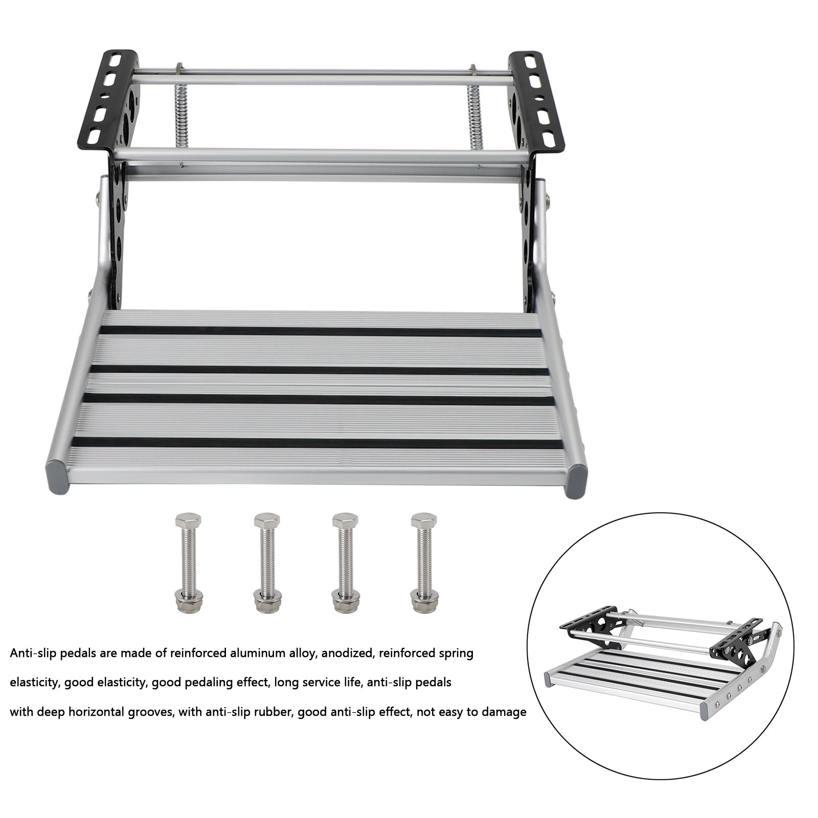 Motorhome RV Campervan Caravan Aluminum Manual Pull Out Drop Down Folding Step