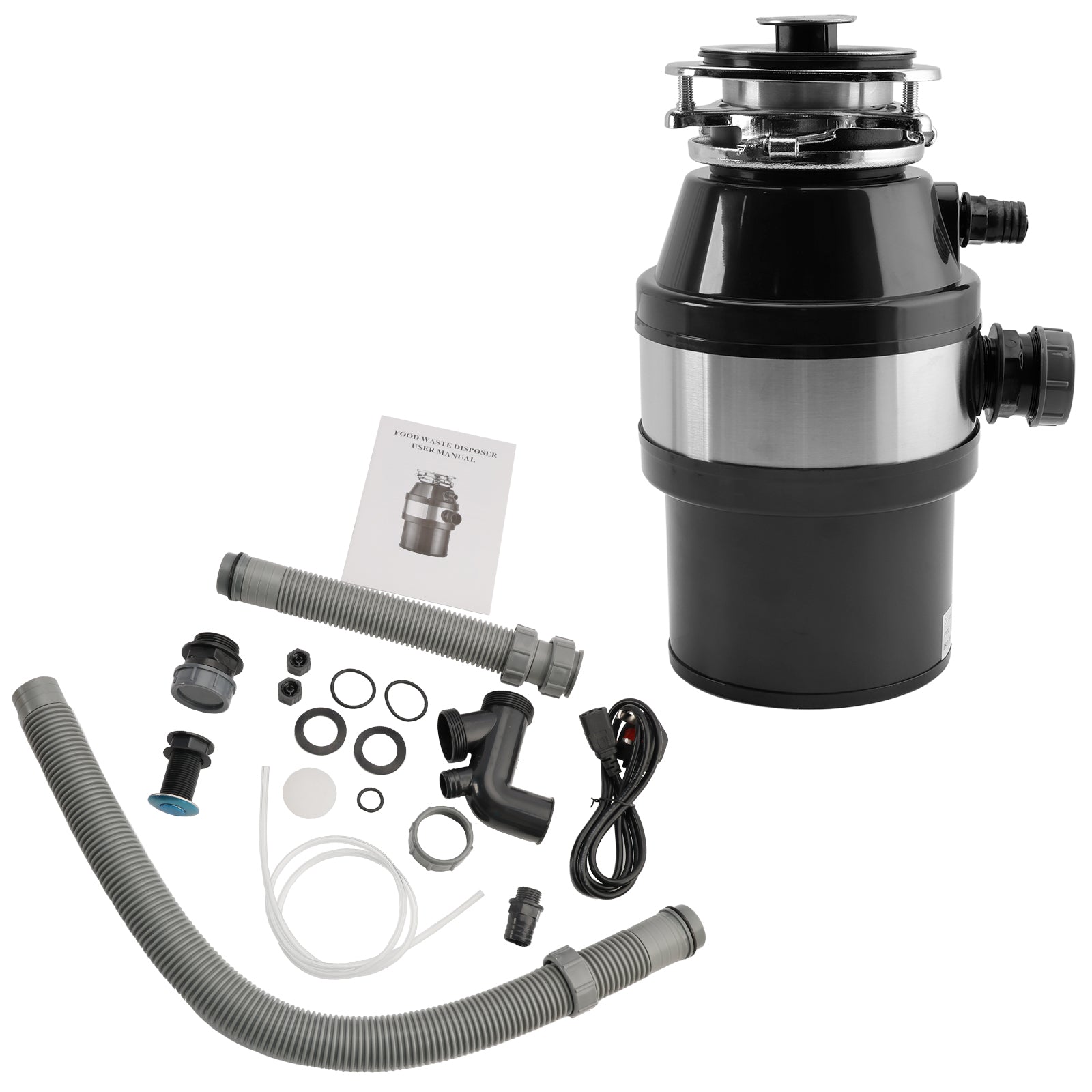 Garbage Disposal 3/4 HP 2800 RPM Under Sink Kitchen Food Waste Disposer w/ Plug