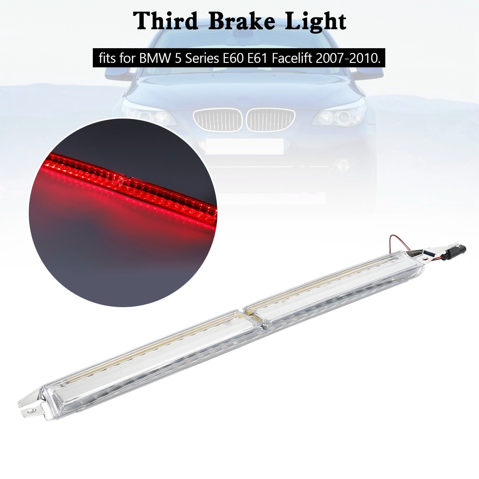 2007-2010 BMW 5 Series E60 E61 Facelift Third Brake Light 63256925902 White