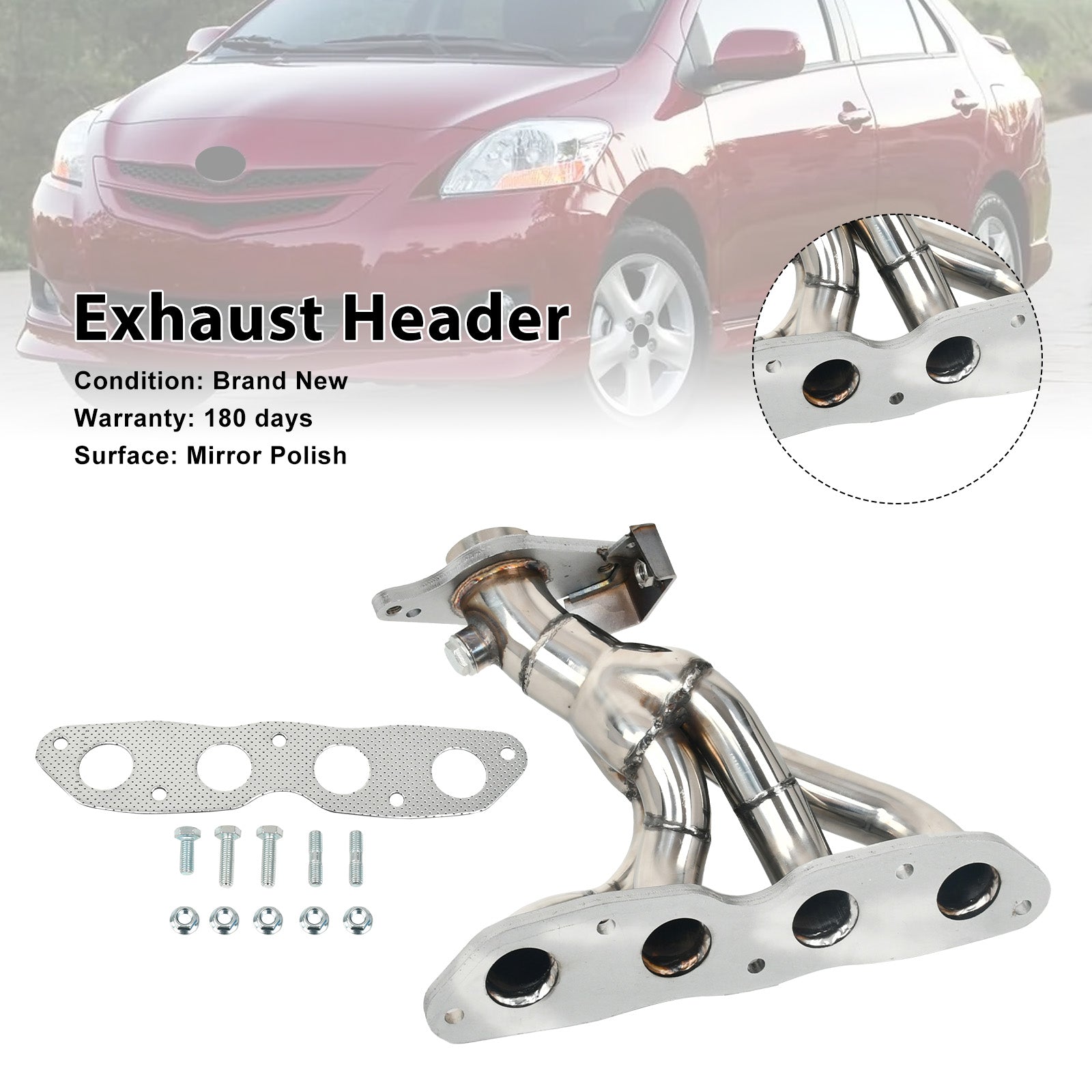 2006-2010 Toyota Yaris 1.5L Stainless Steel Exhaust 4-1 Header Manifold