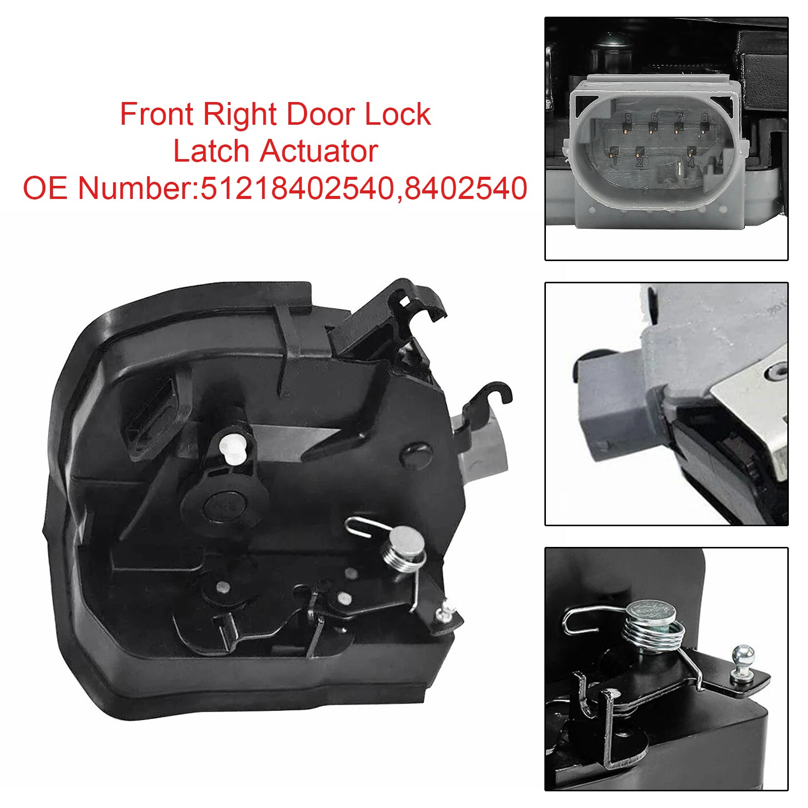 2000/01-2003/09 BMW X5 E53 4.4i 4398 ccm, 210 KW, 286 PS Front Right Door Lock Latch Catch Actuator 51218402540