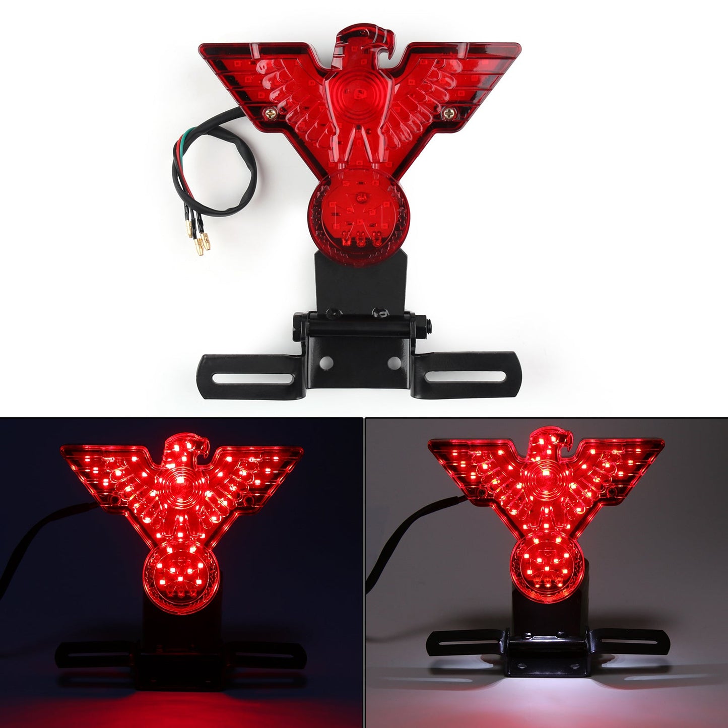 Chopper Bobbe Motorcycle Eagle Led Rear Tail Light Lamp w/Plate