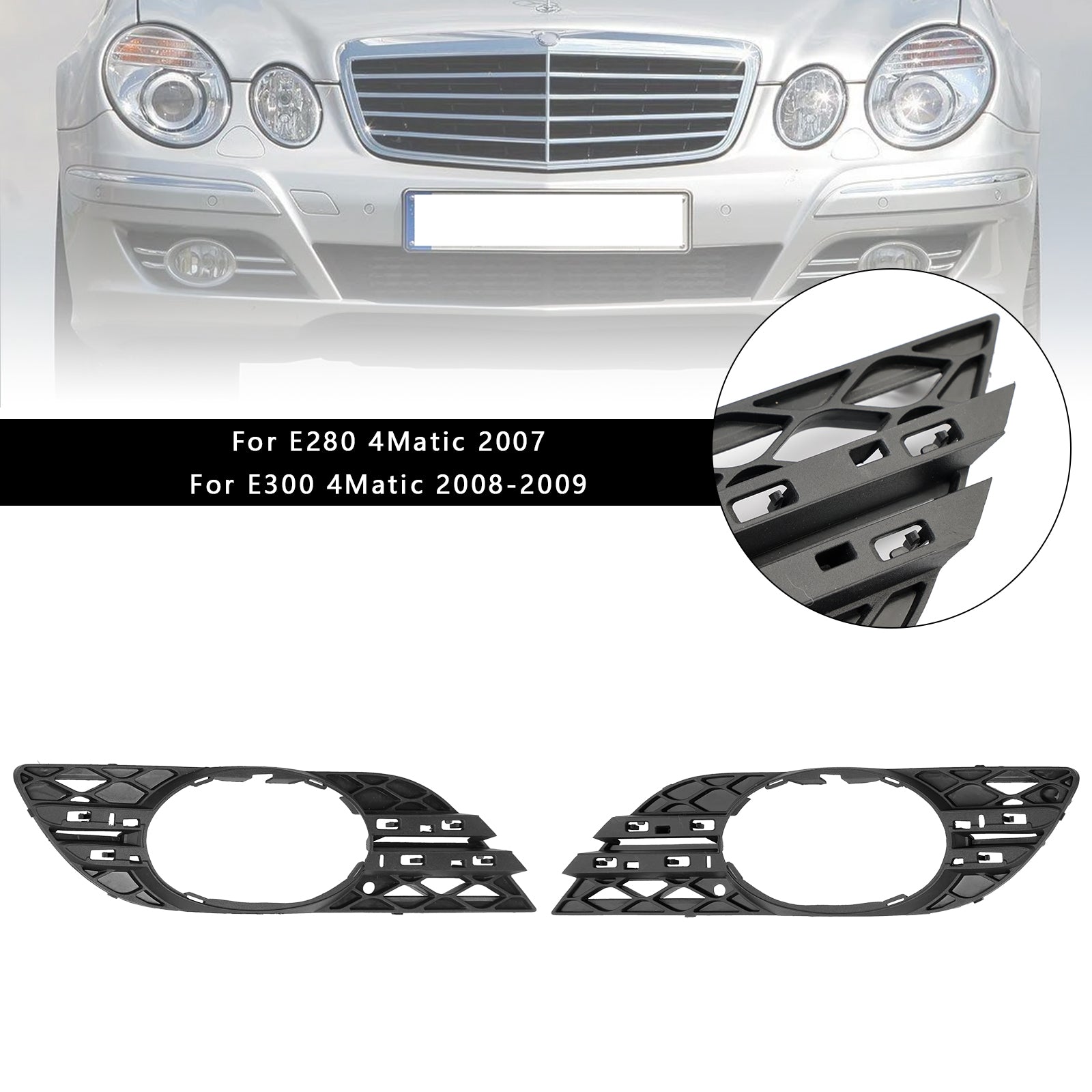 2007 Mercedes Benz E-Class W211 E280 4Matic 2PCS Fog Light Trim Set 2118850822 MB1038115