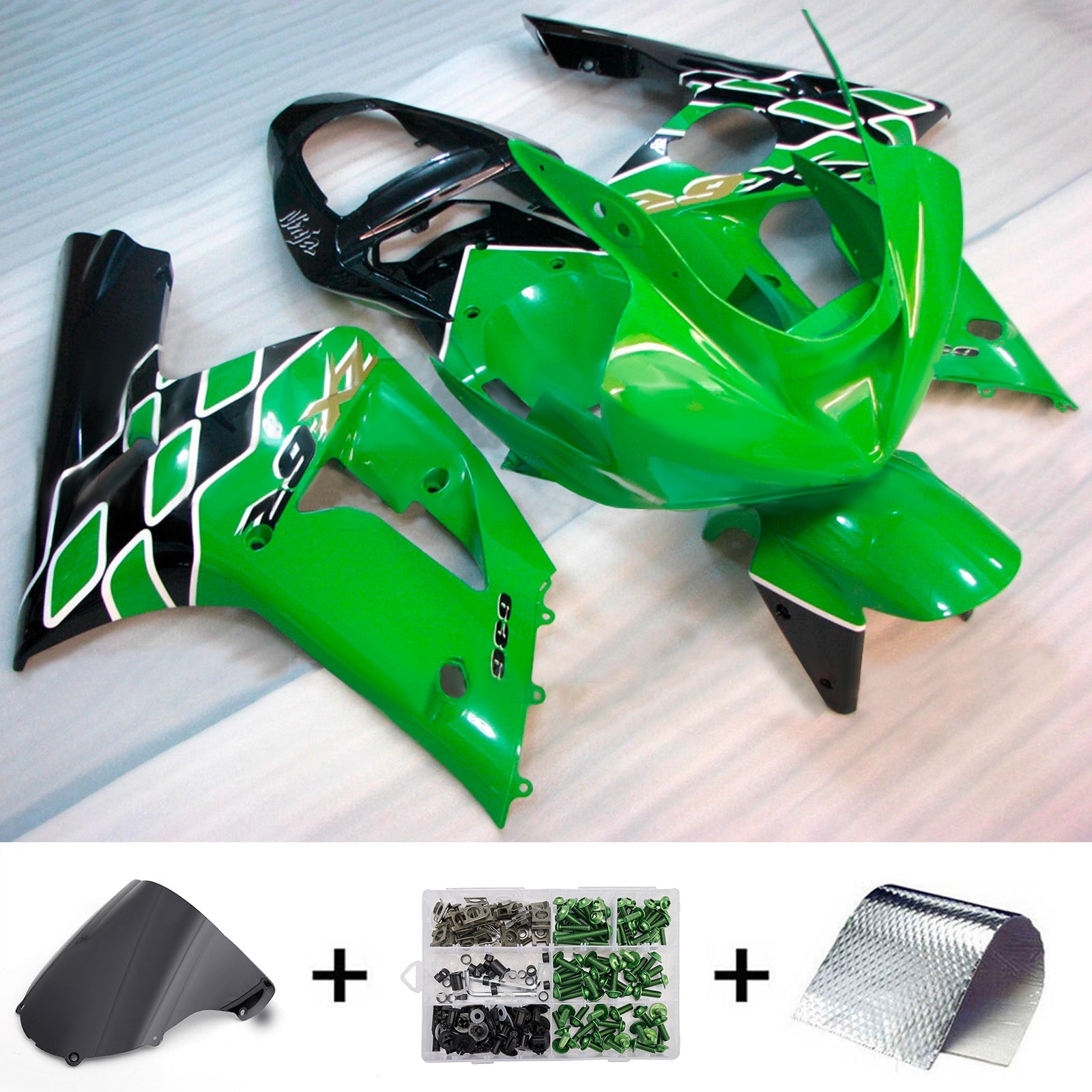 Injection Fairing Kit Bodywork Plastic ABS fit For Kawasaki ZX6R 636 2003-2004