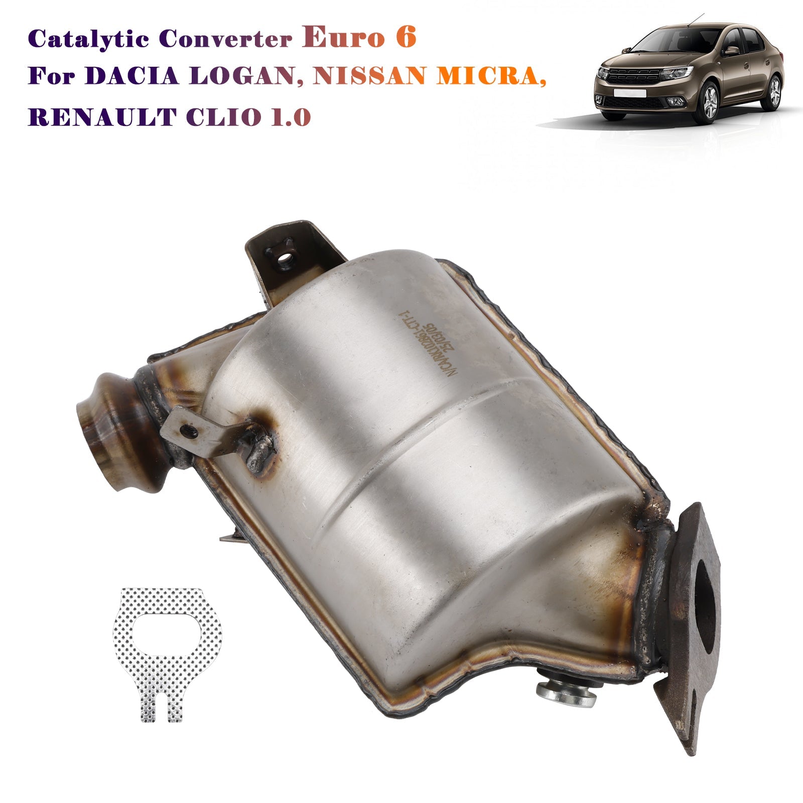 01.2017-11.2019 Renault Symbol/Logan III (L8_) 1.0 SCe (L8JC) Saloon 54KW 73PS 998ccm Catalytic Converter 208A05482R