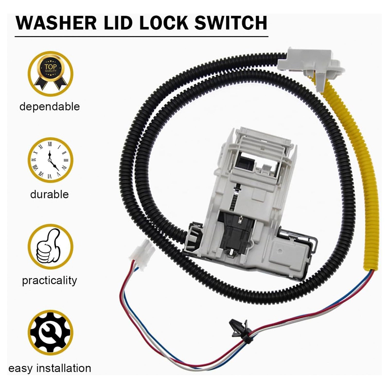 W11307244 W10682535 Washer Lid Lock Assembly and W10837741 Lid Strike for Maytag