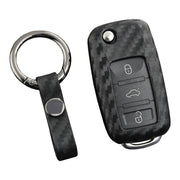 Leather Silicone Car Key Case Cover With Buckle For Volkswagen Golf MK6