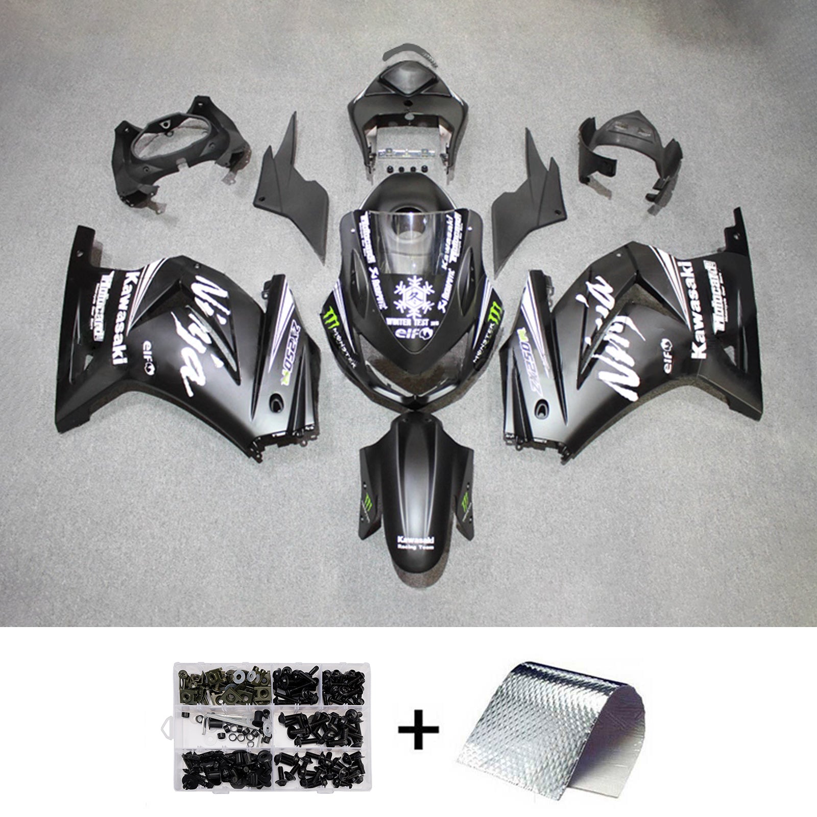 Injection Fairing Kit Bodywork Plastic ABS fit For Kawasaki EX250 Ninja250R 2008-2012