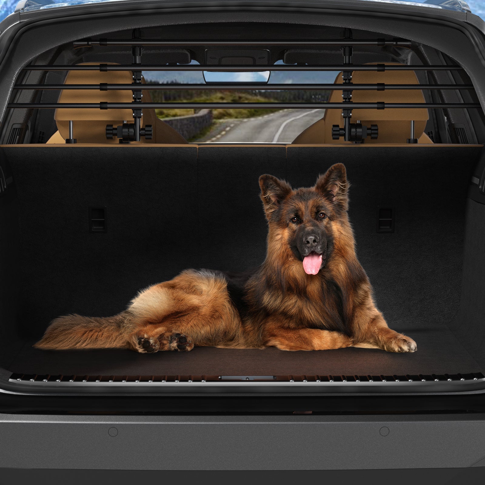 Universal Trunk Dog Barrier / Pet Divider Fence for Cars, SUVs & Station Wagons