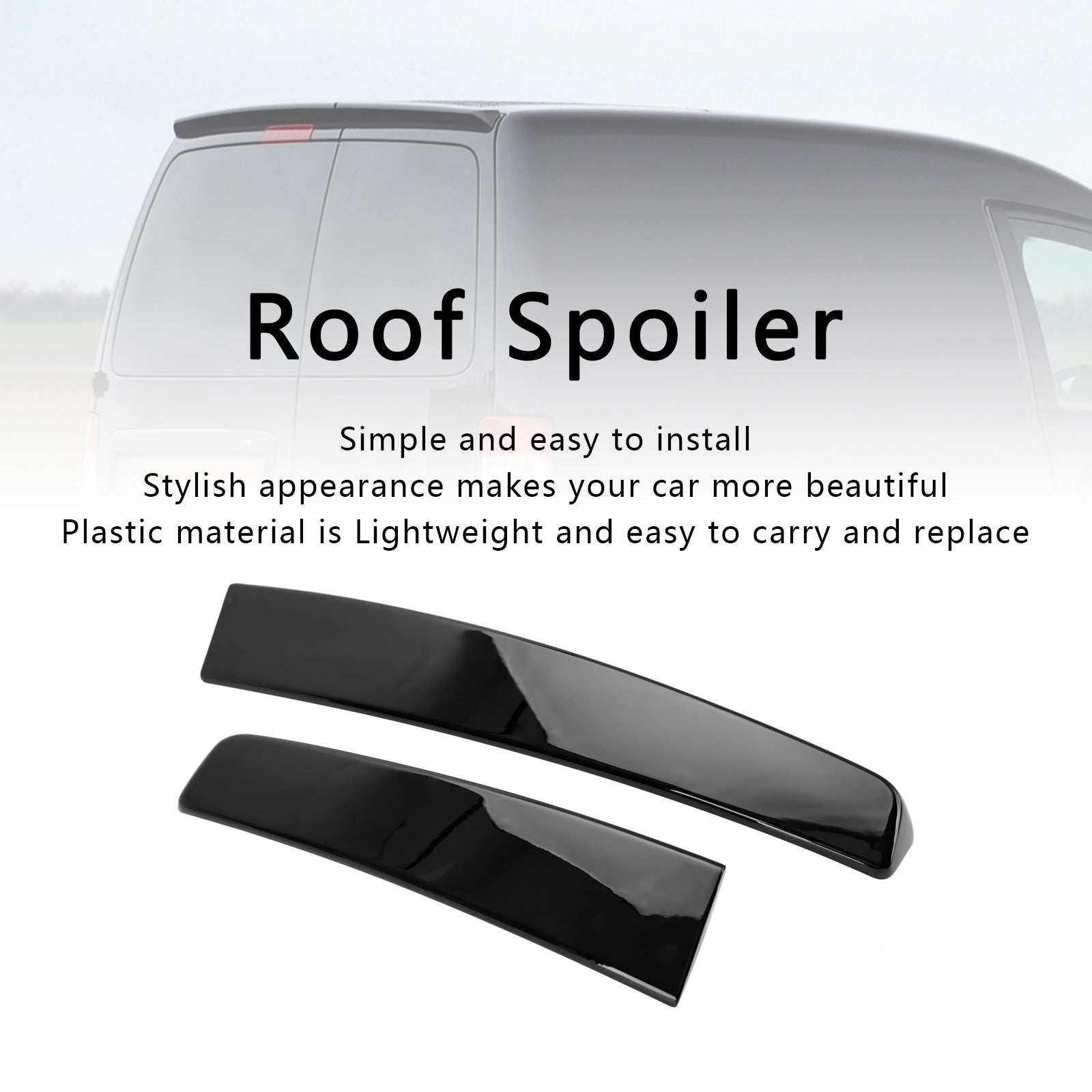 2005-2018 VW Caddy Maxi Gloss Black Rear Twin Barn Door Trunk Spoiler
