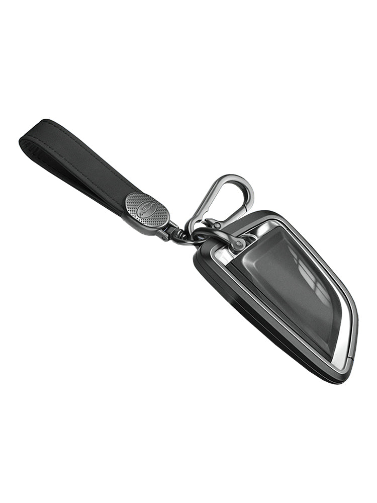 Aluminum Alloy TPU Black Car Key Case Cover With Buckle For BMW x3 x1 x5