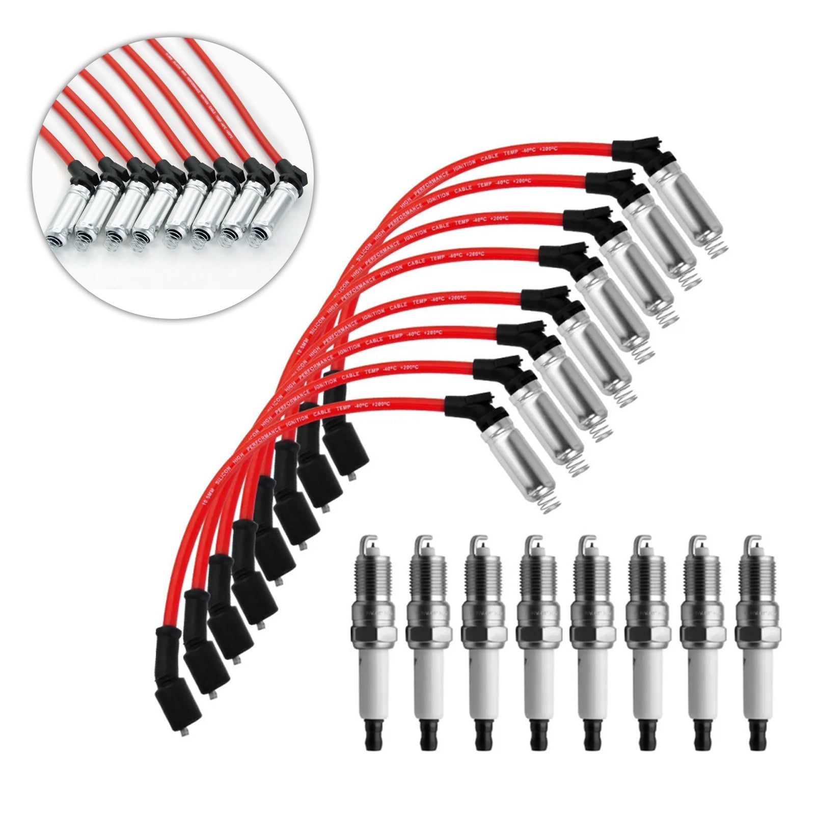 2008 GMC Savana 1500 5.3L V8 Spark Plugs +Wires 10.5mm Set 19299585 8Pcs