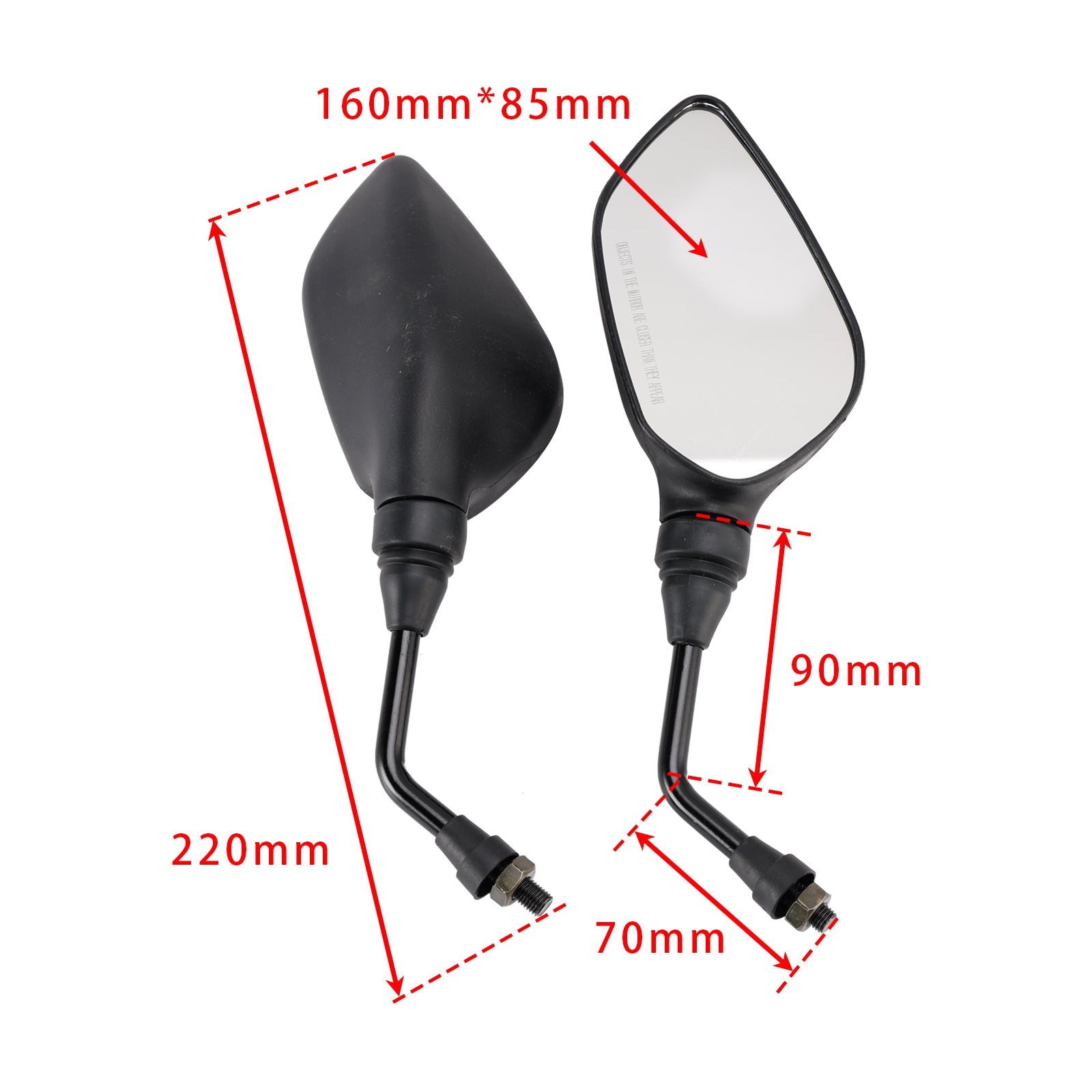 Rearview Mirror LH & RH PAIR For Bajaj Pulsar 135 Ls / Ns 125