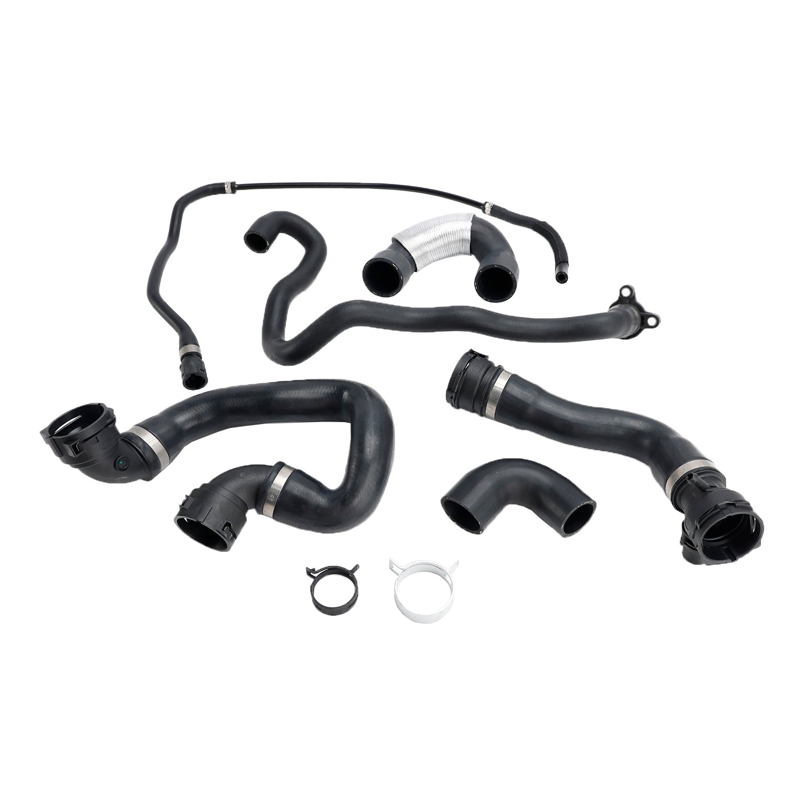 2009-2010 BMW 335i xDrive 6PCS Radiator Coolant Water Hose Pipe Kit 17128634285