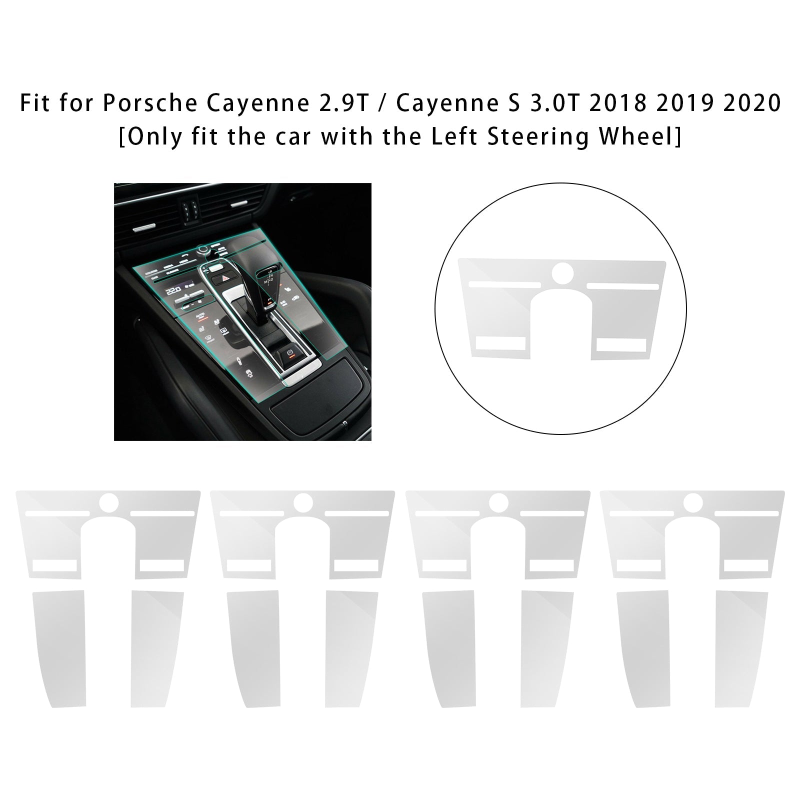 4Pcs Screen Protector Film For Porsche Cayenne 2.9T 3.0T 2018-2020