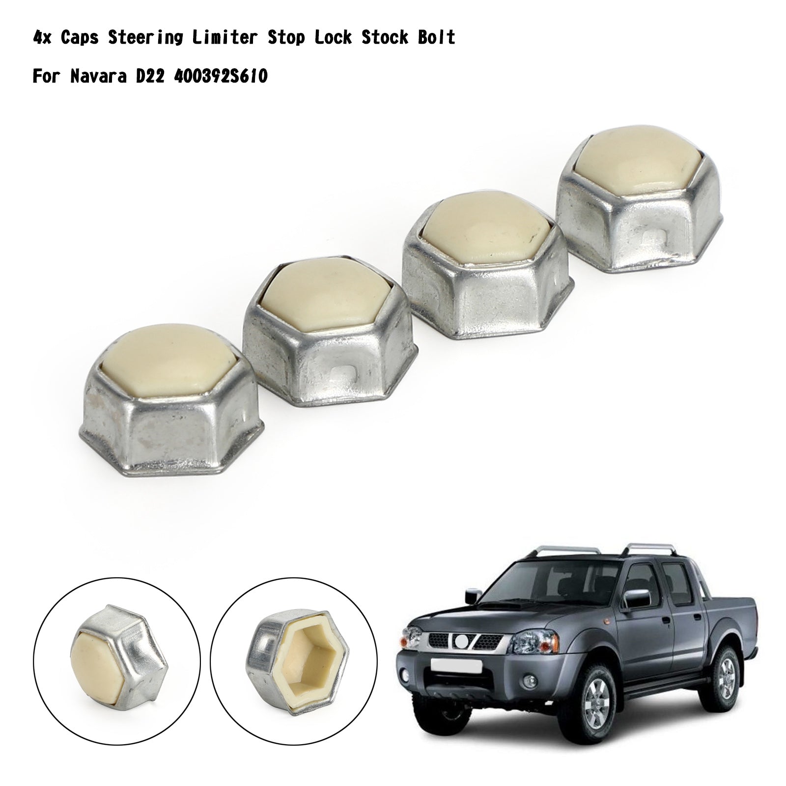 4x Caps Steering Limiter Stop Lock Stock Bolt For Navara D22 400392S610