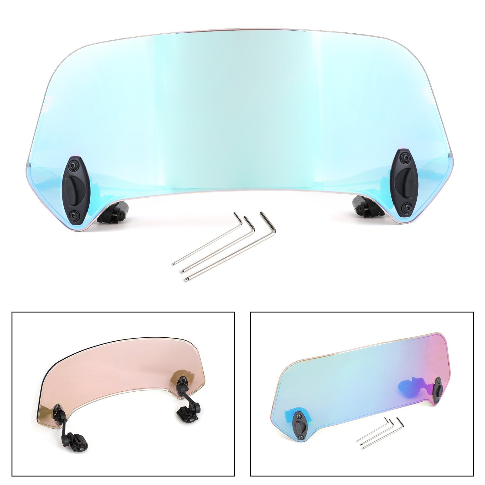 Motorcycle Adjustable Clip On Windshield Extension Spoiler Wind Deflector