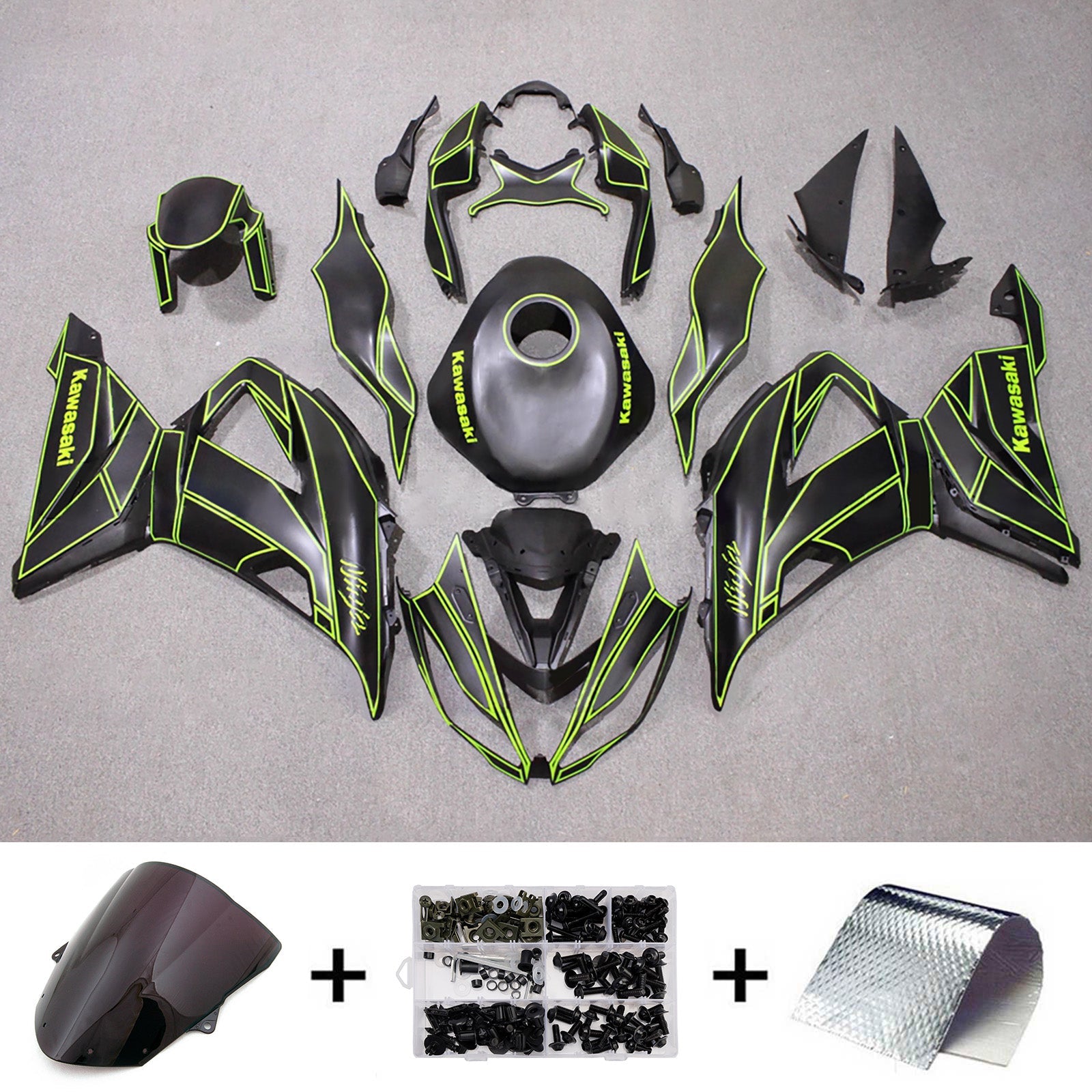 Injection Fairing Kit Bodywork Plastic ABS fit For Kawasaki ZX6R 636 2013-2018