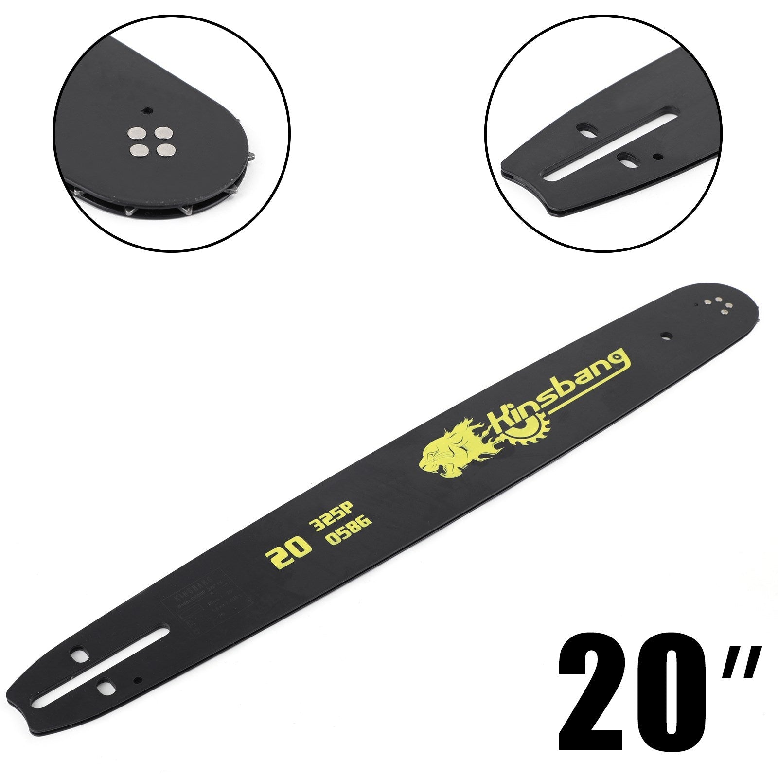 20" CHAINSAW GUIDE BAR For 52CC 58CC 62CC 68CC 76 Drive Links 0.325" 0.778G