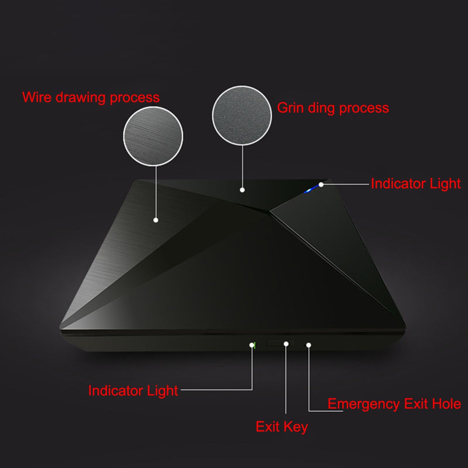 Ultra-Thin Dvd Rw Cd External Optical Drive Portable Type-C Usb Laptop Pc Blk