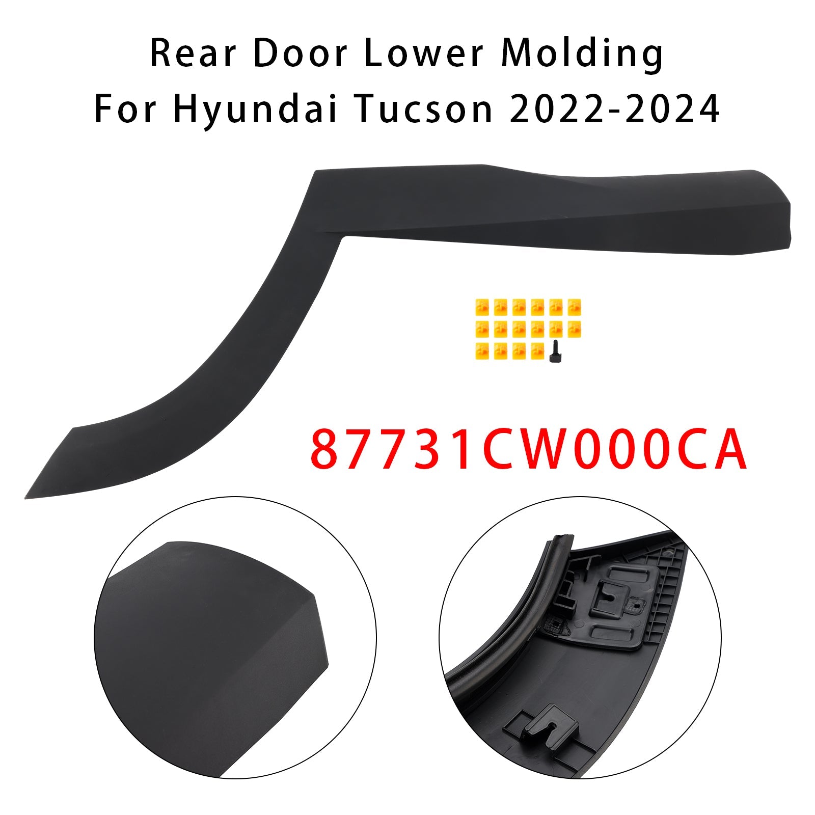 2022-2024 Hyundai Tucson Rear Left Side Door Lower Molding 87731CW000CA