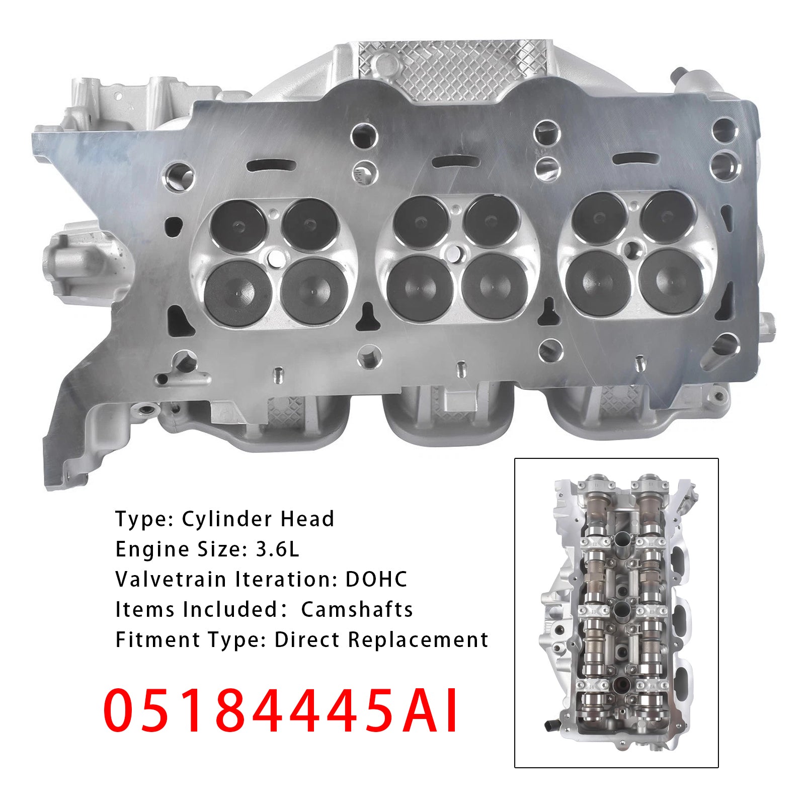 2011-2014 Chrysler 200 3.6L Brand New Left Side Cylinder Head 05184445AI 05184445AO