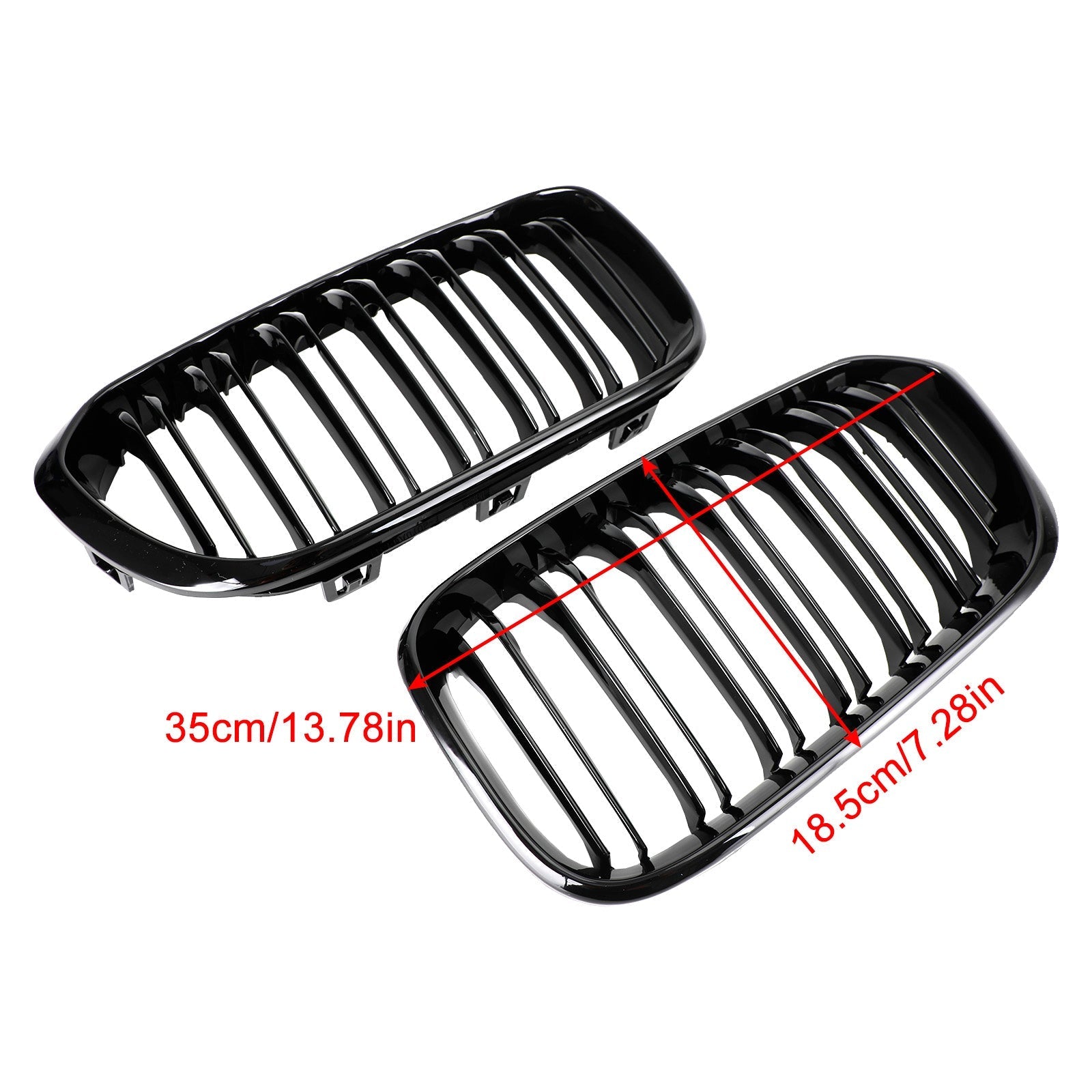 2015 2016 2017 BMW 1 Series F20 F21 Gloss Black Double Front Kidney Grill Grille