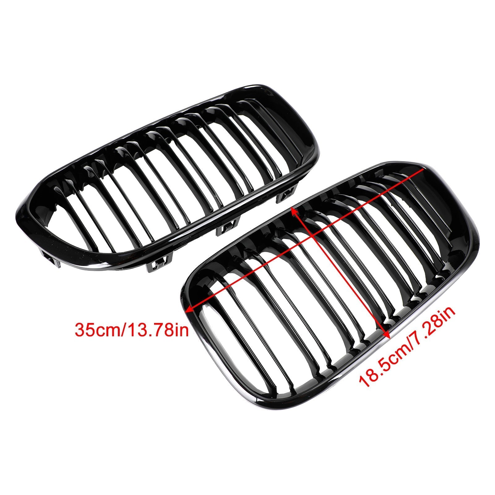 2015-2017 BMW 1 Series F20 F21 Gloss Black Double Front Kidney Grill Grille